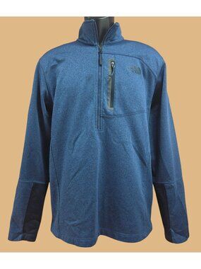 The North Face Mens Blue Quarter-Zip Pullover Jacket Large